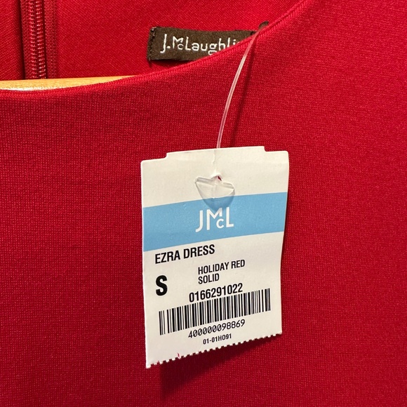 NWT J.McLaughlin Ezra Puff Sleeve Sheath Dress Holiday Red- Small - Picture 4 of 9